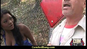 kissing black men Doggy facing camera with swinging tits